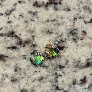 Heart-Shaped Abalone Shell Earrings